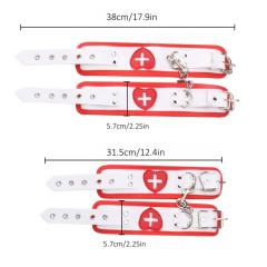 8-Piece Set White & Red Bondage Restraint Kit