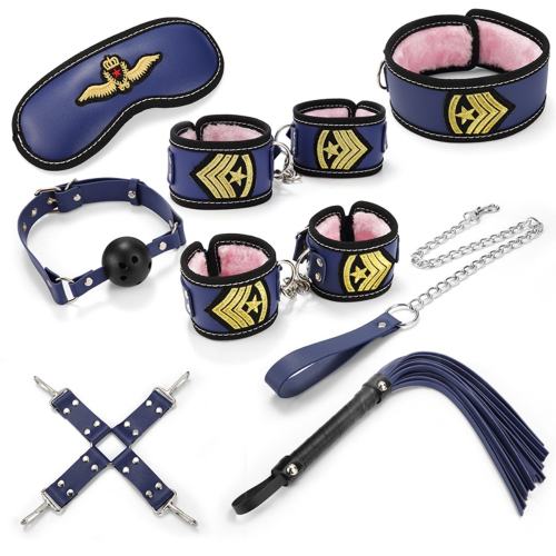 8-Piece Set Blue & Pink Bondage Restraint Kit
