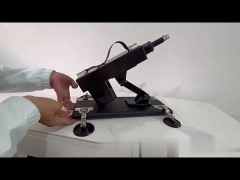 Black Adjustable Thrusting Sex Machine with 6 Attachments & Plug-In Power – 85° Angle Adjustment