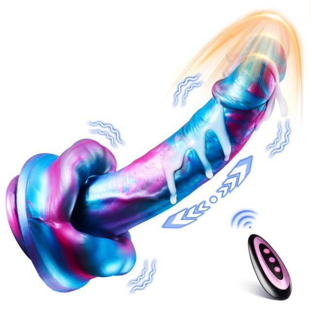3 Thrusting & 7 Vibrating & Heating Modes Multicolor Fantasy Dildo with Suction Cup & Remote Control