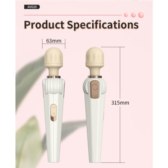 20-Speed Rechargeable Silicone Vibrator with 180° Rotating Head