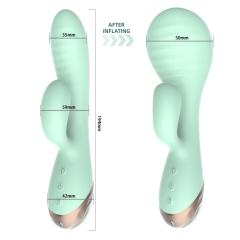 10-Speed Cyan Rechargeable Silicone G-Spot Vibrator with Inflating