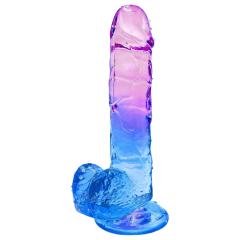 7.09" Clear Purple & Blue TPE Dildo with Strong Suction Cup