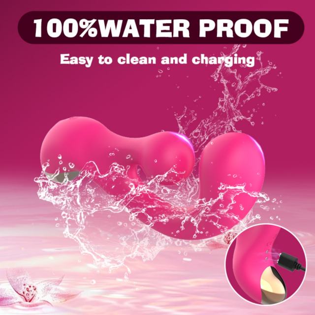 10-Speed Magenta Silicone Rechargeable Wriggling Vibrator