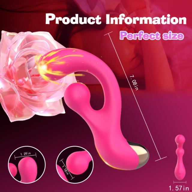 10-Speed Magenta Silicone Rechargeable Wriggling Vibrator