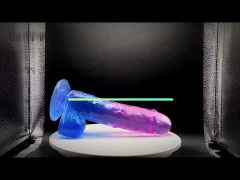 7.09'' Clear Purple & Blue TPE Dildo with Strong Suction Cup