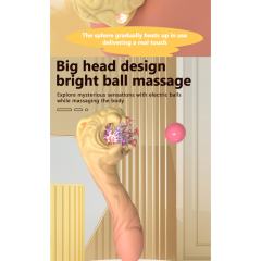 10-Speed Gradient Yellow Silicone Electric Pulsing G Spot Vibrator with Ball & Tail