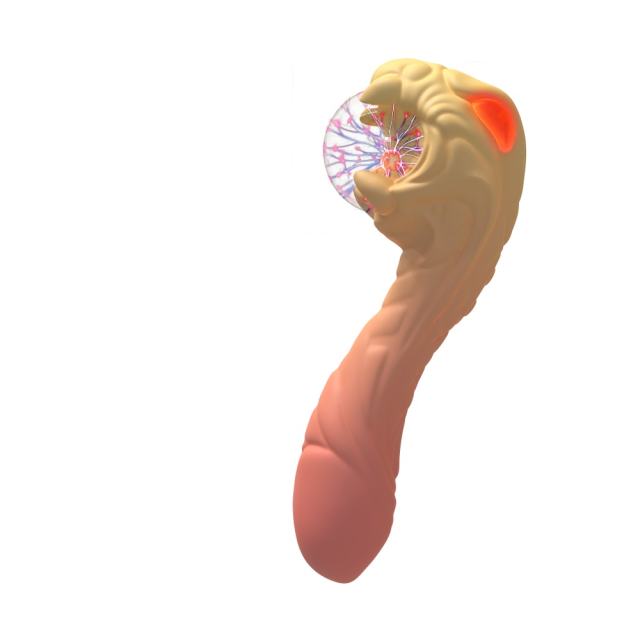 10-Speed Gradient Yellow Silicone Electric Pulsing G Spot Vibrator with Ball & Tail