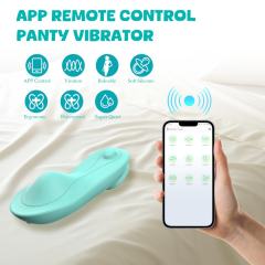 9-Speed Cyan App-Controlled Wearable Panty Vibrator with Dual Remote Function & Magnetic USB Charging
