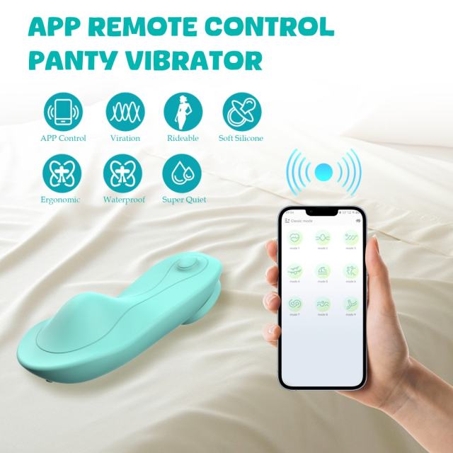 9-Speed Cyan App-Controlled Wearable Panty Vibrator with Dual Remote Function & Magnetic USB Charging
