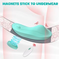 9-Speed Cyan App-Controlled Wearable Panty Vibrator with Dual Remote Function & Magnetic USB Charging