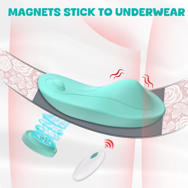 9-Speed Cyan App-Controlled Wearable Panty Vibrator with Dual Remote Function & Magnetic USB Charging