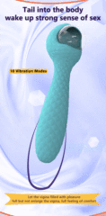 10-Speed Blue Silicone Electric Pulsing G Spot Vibrator with Ball & Tail