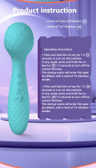 10-Speed Blue Silicone Electric Pulsing G Spot Vibrator with Ball & Tail