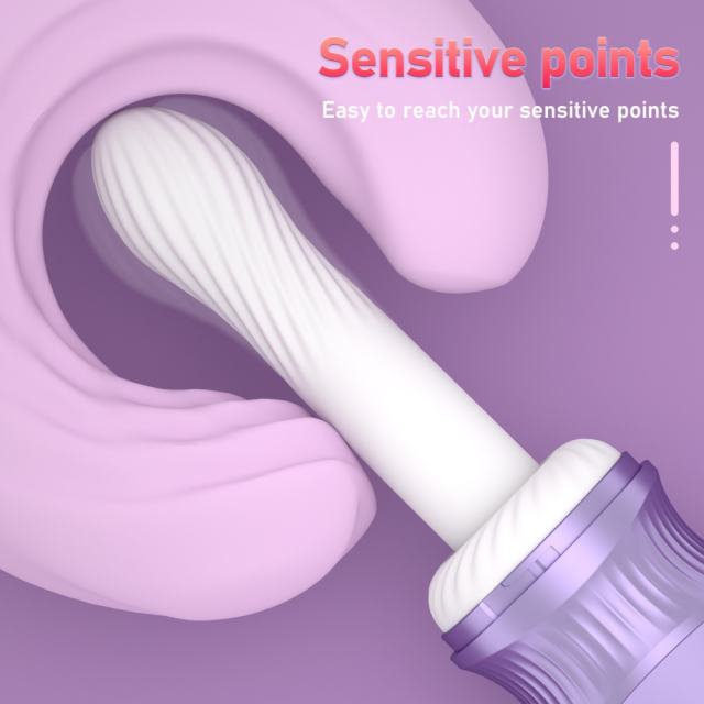 7-Speed Purple App-Controlled Vibration Rechargeable Thrusting Silicone Sex Machine with Heating Function