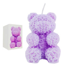 Skin-Safe Purple Bear-Shaped Wax Scented Candle