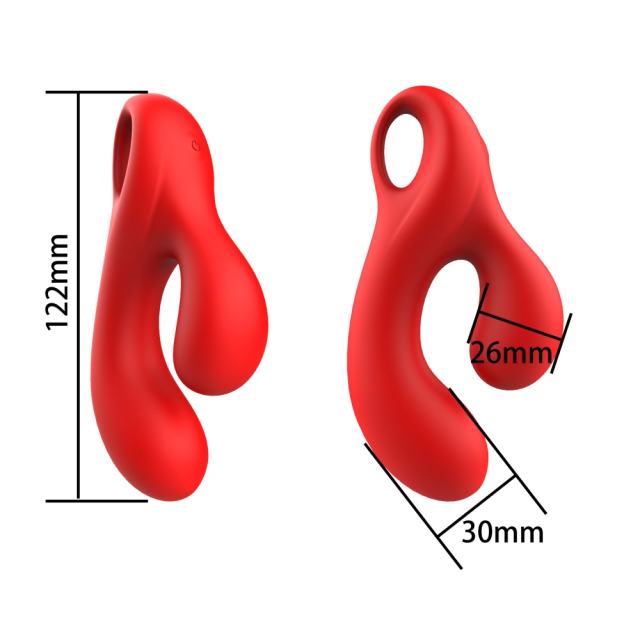 10-Speed Rechargeable Red Silicone Vibrator with G-Spot Stimulation