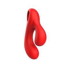 10-Speed Rechargeable Red Silicone Vibrator with G-Spot Stimulation