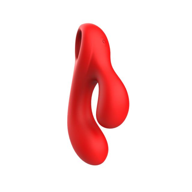 10-Speed Rechargeable Red Silicone Vibrator with G-Spot Stimulation