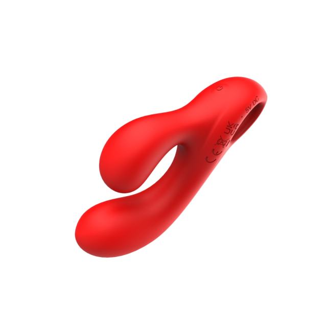 10-Speed Rechargeable Red Silicone Vibrator with G-Spot Stimulation
