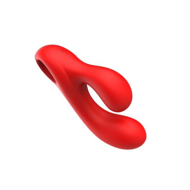 10-Speed Rechargeable Red Silicone Vibrator with G-Spot Stimulation