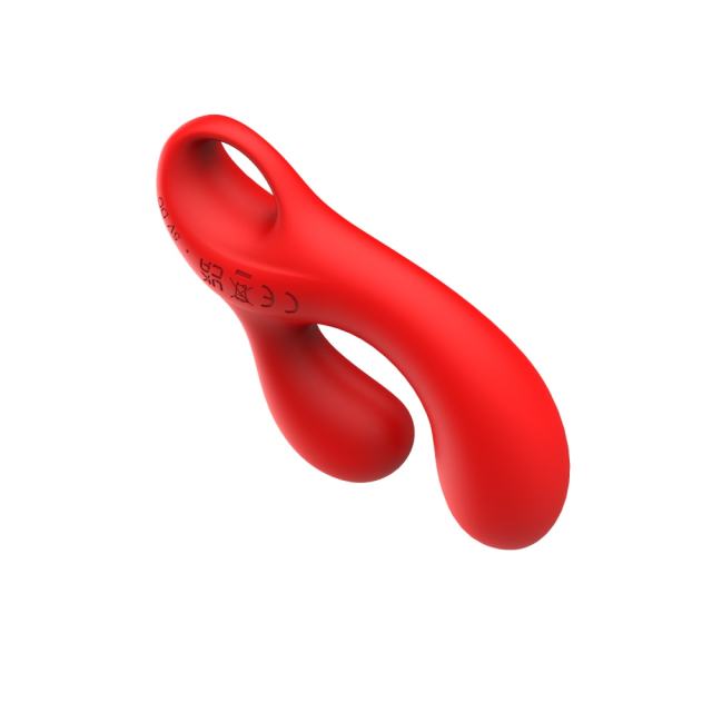 10-Speed Rechargeable Red Silicone Vibrator with G-Spot Stimulation