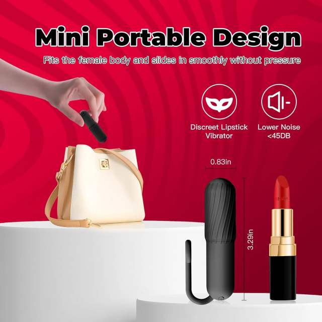 Black 10-Speed Rechargeable Vibrating Bullet with Silicone Grip Handle