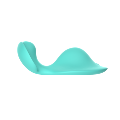 10-Speed Cyan Silicone Rechargeable Wearable Panty Vibrator