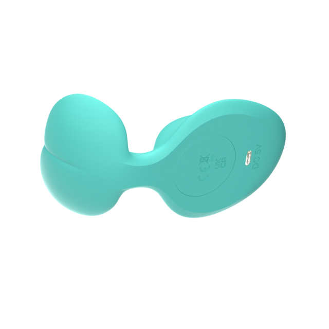 10-Speed Cyan Silicone Rechargeable Wearable Panty Vibrator