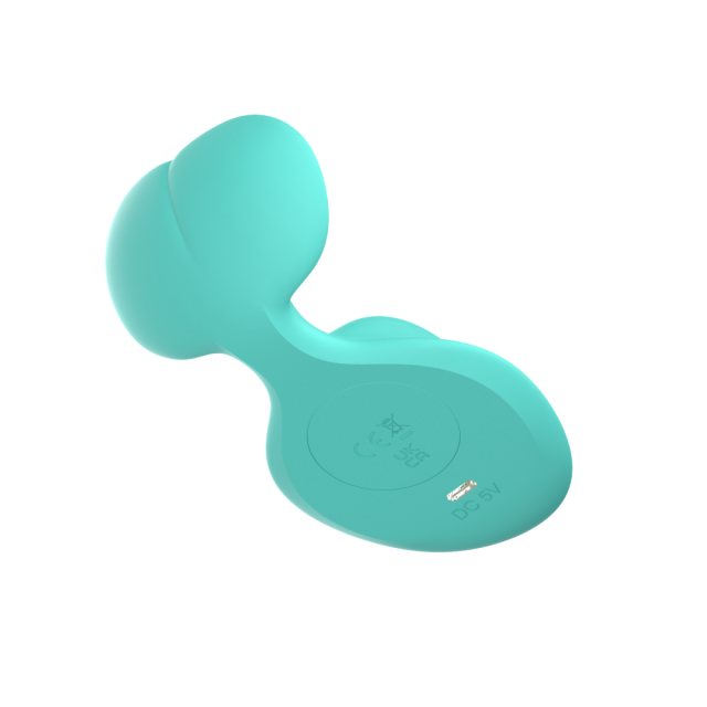10-Speed Cyan Silicone Rechargeable Wearable Panty Vibrator