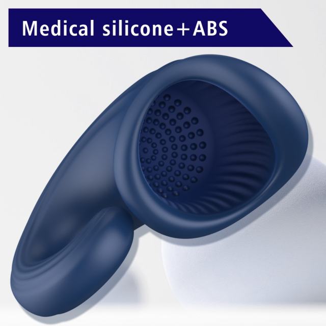 7-Speed Blue Rechargeable Penis Training Vibrator with Diverse Particle Textures