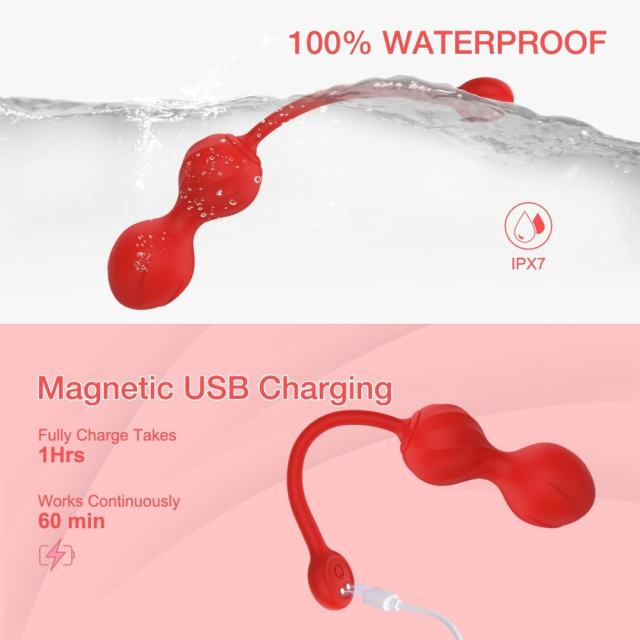 9-Speed Red App-Controlled Silicone Rechargeable Vibrator