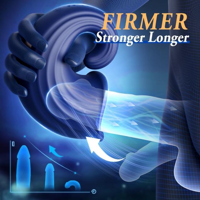 7-Speed Blue Rechargeable Penis Training Vibrator with Diverse Particle Textures