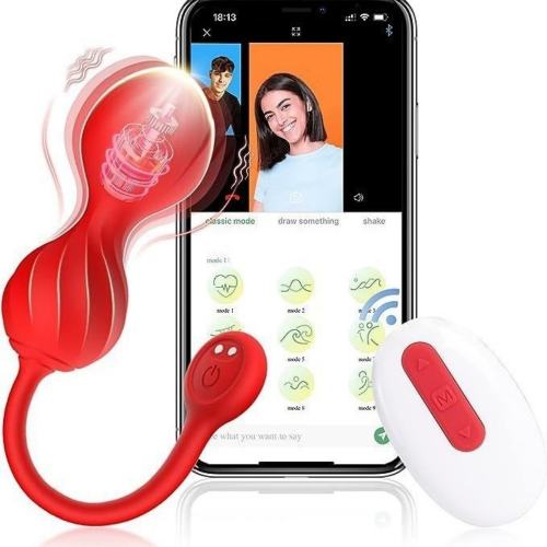 9-Speed Red App-Controlled Silicone Rechargeable Vibrator