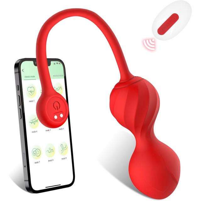9-Speed Red App-Controlled Silicone Rechargeable Vibrator