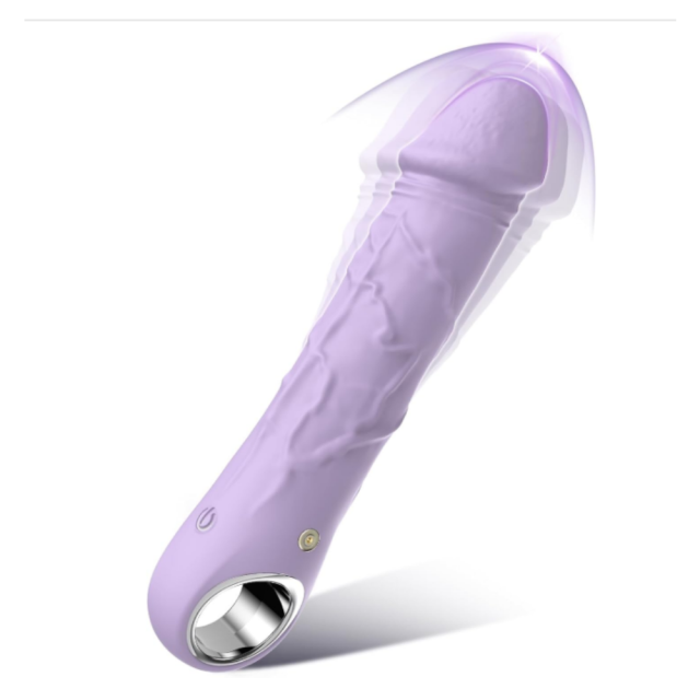 10-Speed Purple Rechargeable Waterproof Silicone Realistic Dildo Vibrator