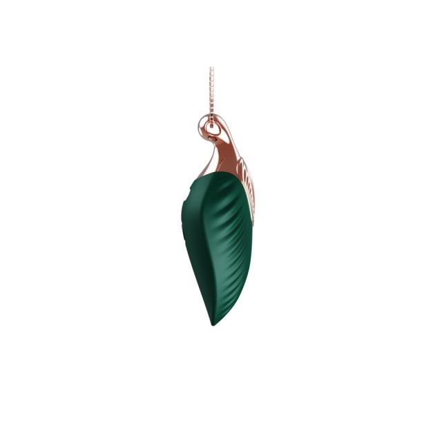10-Speed Green Necklace-Shaped Silicone Rechargeable Vibrating Egg with Powerful Vibrating Function