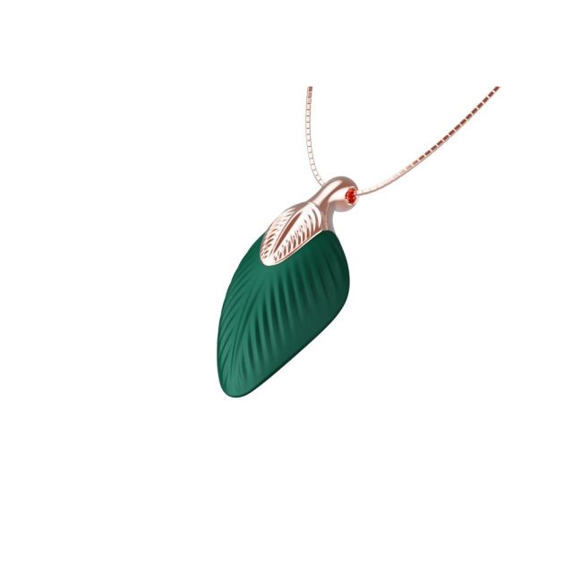 10-Speed Green Necklace-Shaped Silicone Rechargeable Vibrating Egg with Powerful Vibrating Function