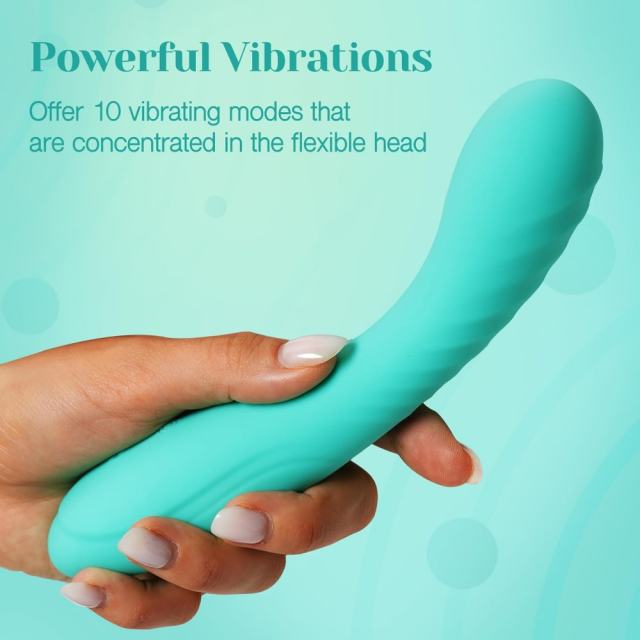 10-Speed Teal Rechargeable Waterproof Silicone Vibrating G-Spot Vibrator