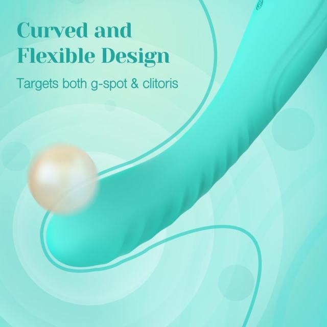 10-Speed Teal Rechargeable Waterproof Silicone Vibrating G-Spot Vibrator