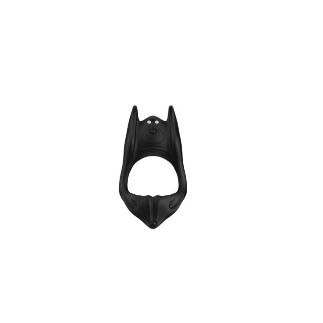 10-Speed Black Rechargeable Silicone Vibrating Cock Ring