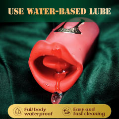 Red Color Big Mouth Stimulator with Licking Tongue