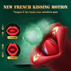 Red Color Big Mouth Stimulator with Licking Tongue