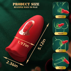 Red Color Big Mouth Stimulator with Licking Tongue