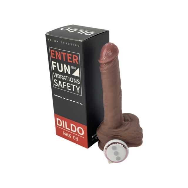 7-Speed Brown Rechargeable Vibrator with Thrusting Functions