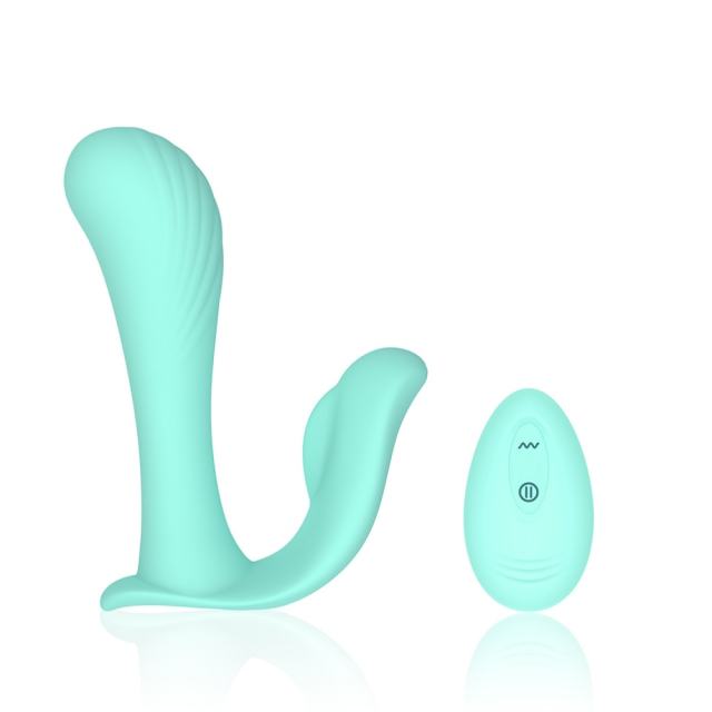 10-Speed Cyan Silicone Rechargeable Party Vibrator