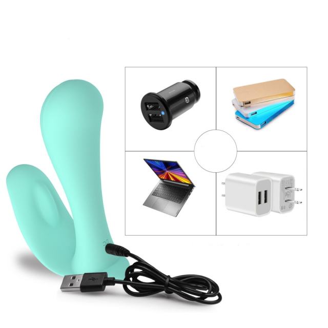 10-Speed Cyan Silicone Rechargeable Party Vibrator
