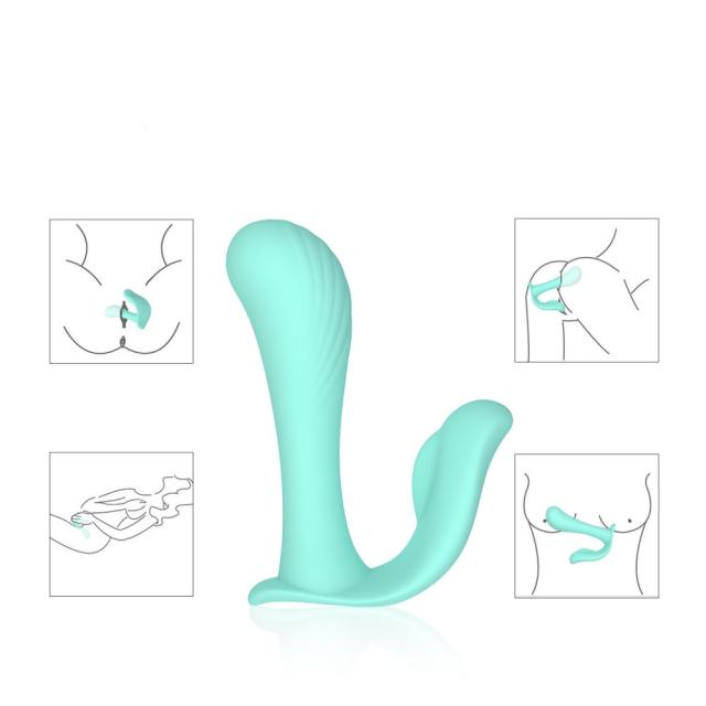 10-Speed Cyan Silicone Rechargeable Party Vibrator