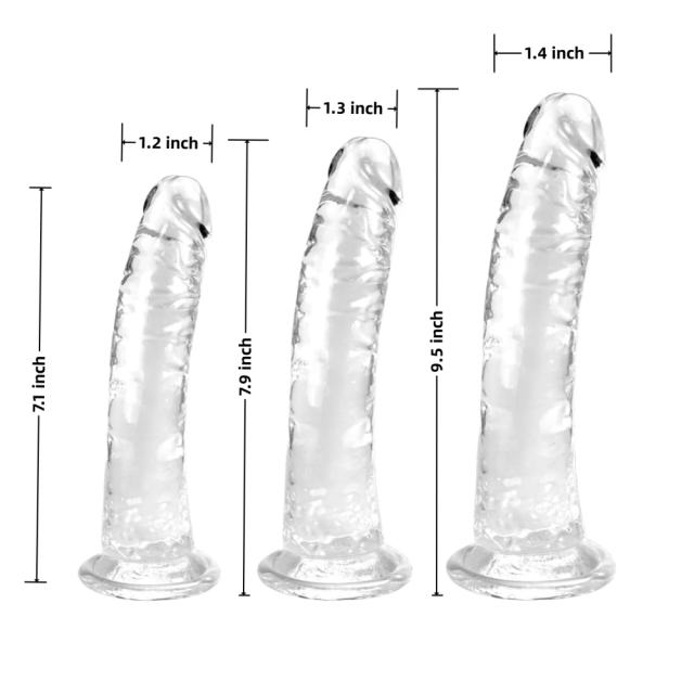 Clear TPE 3-Piece Dildo Set