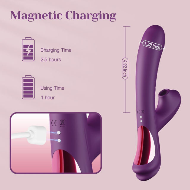Customizable 3 Suction and 10 Vibration Rabbit Sucking Vibrator for Clitoral and G-Spot Stimulation